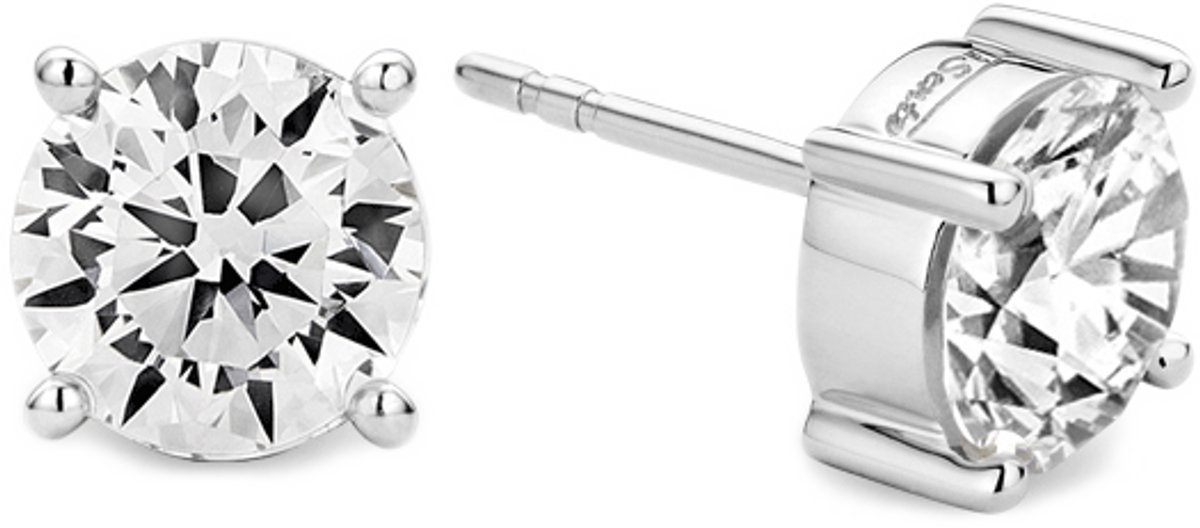 TI SENTO Dames Oorbellen - 925 zilver - Zirconia wit - 7321ZI