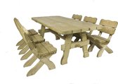 MaximaVida houten tuinset Provence 200 cm met 1 tafel en 6 stoelen