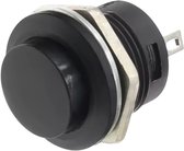 Pulsschakelaar OFF-(ON) ⌀16mm - 250VV/3A - NO (Normally Open) - Inbouw - R13-507 - Zwart