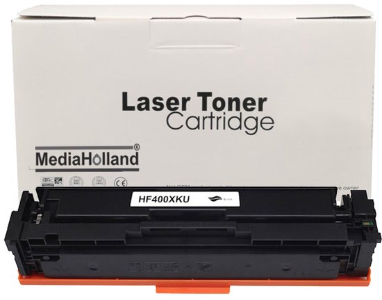 201X MediaHolland® Private Label Toner CF400X Zwart 2800 pages. convient pour Color LaserJet Pro M252dw, Color LaserJet Pro M252n, Color LaserJet Pro M274n, Color LaserJet Pro MFP M277dw, Color LaserJet Pro MFP M277n