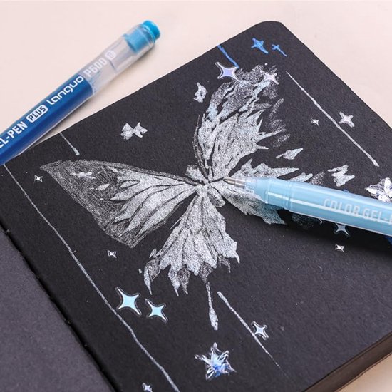 Languo Glitter Gelpennen - 24 kleuren voor kleurboeken & knutselen - Kindvriendelijk - 1.0mm bold pen
