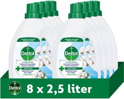 Dettol Antibacterieel Desinfectiemiddel voor wasgoed Fris - 8 x 2,5L - Wastoevoeging - Voordeelverpakking
