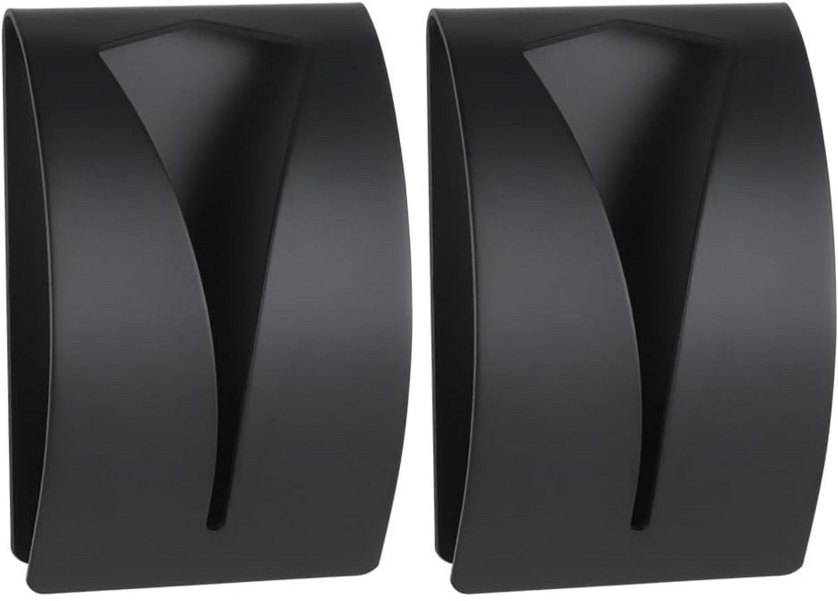 Handdoekhaakjes Zelfklevend - Handdoekhouder - Zelfklevende Haakjes - Wandhaak - Plakhaakjes - Zwart - 2 Stuks