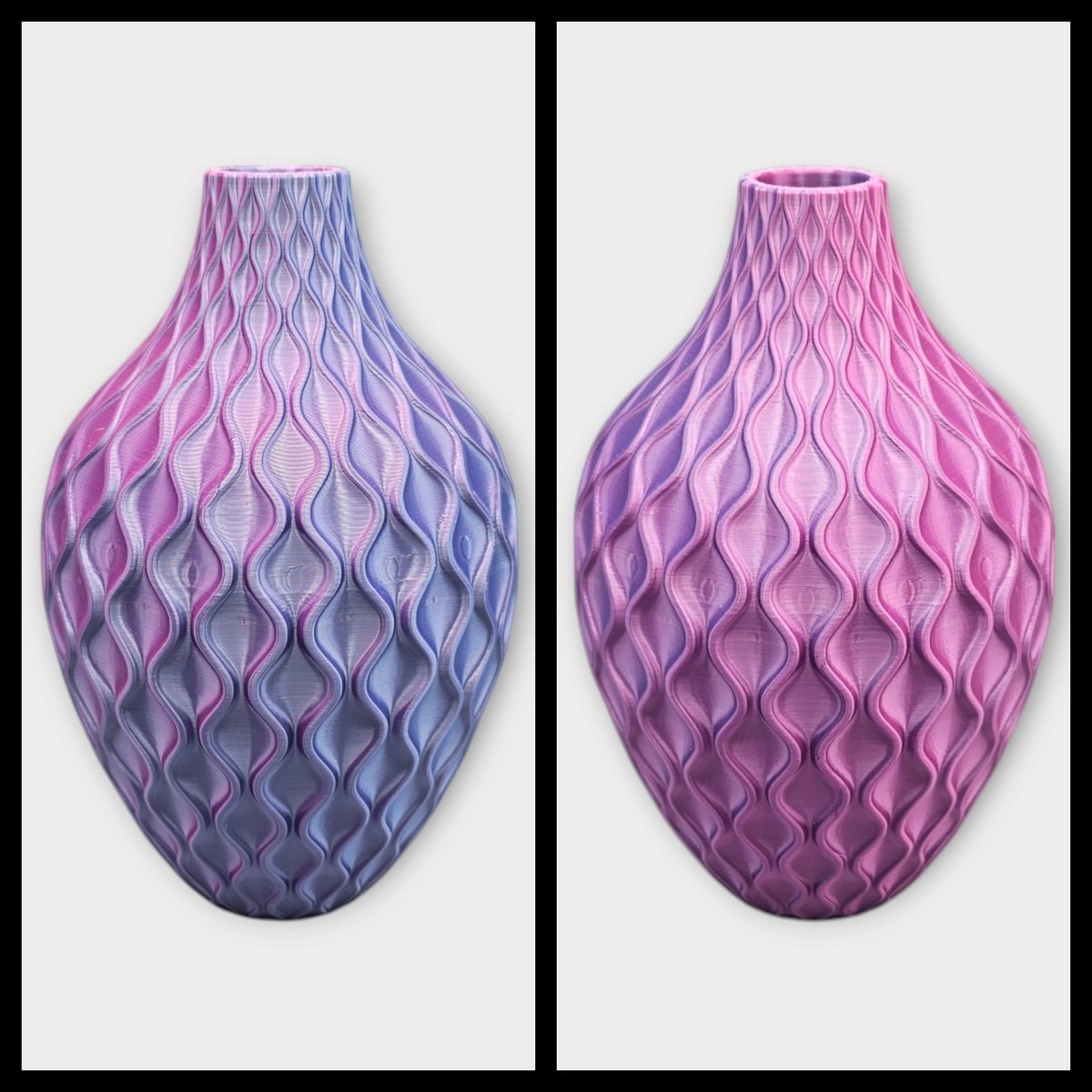 Vaas Smaragd - 3d print - trend - decoratie- unieke kleuren- duurzaam- lila lichtblauw