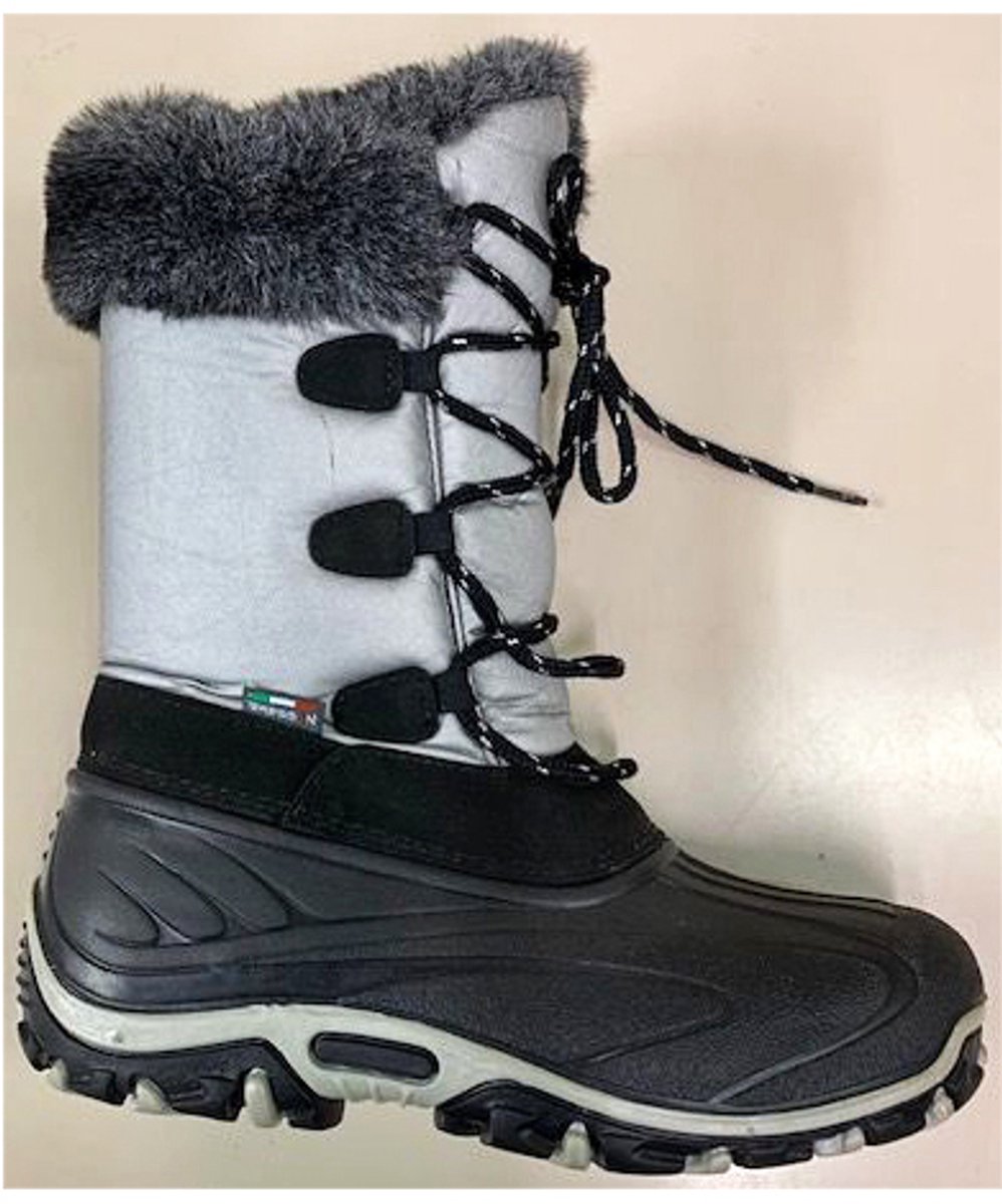 Spirale Dames Snowboots met Veters Outdoorlaarzen Dames met Bontvoering Thermolaarzen Zilver