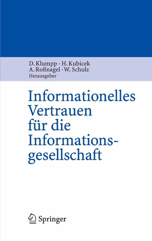 Informationelles Vertrauen für die Informationsgesellschaft - cover