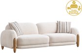 Bol.com Lina® Fabio Bankstel Crème - 3 Zitsbank - Linnen - Gratis Bezorging en Montage aanbieding