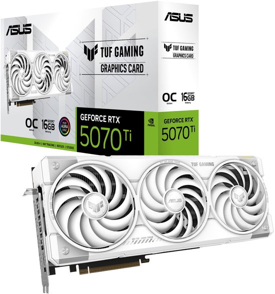 ASUS TUF Gaming GeForce RTX 5070 Ti White OC (16GB GDDR7, PCIe 5.0)