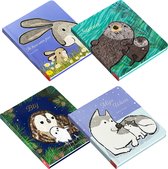 4 lieve kartonnen boekjes - Kinderboeken bundel voor baby & peuter - Voorleesboeken op rijm - Prentenboeken eerste jaar - 15cm x 15cm - Dreumes - Cadeau - Kinderen 0 jaar / 1 jaar / 2 jaar / 3 jaar