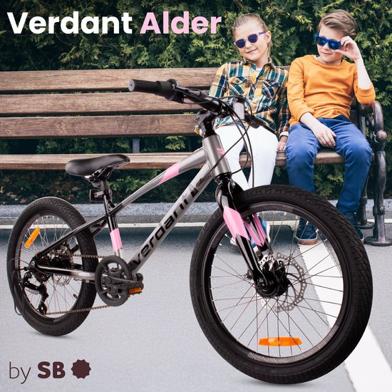 Verdant Kinderfiets voor jongens aluminium jeugdfiets 20 inch 6 versnellingen Shimano fiets voor kinderen van 6 tot 10 jaar in hoogte verstelbaar (Grafiet Roze) van Verdant — afbeelding 4