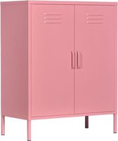 MaximaVida metalen lockerkast Finn 80 x 40 x 102 cm oud roze - 2 schappen