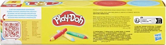 Play-Doh 5-pack Weer naar school-set, potjes met 85 gram, peuterspeelgoed voor kinderen van 2+
