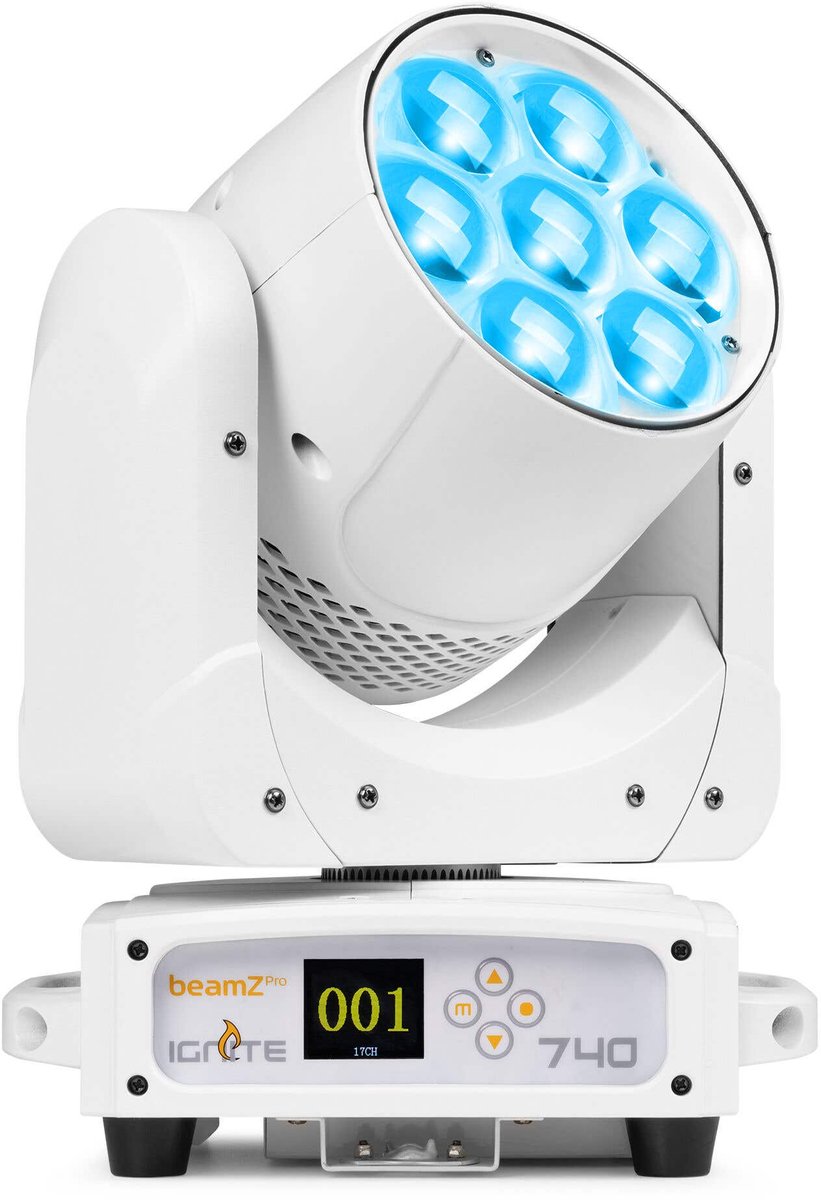 BeamZ Professional IGNITE740WH LED wash moving head met zoom - 7x 40W RGBW LED’s - Wit