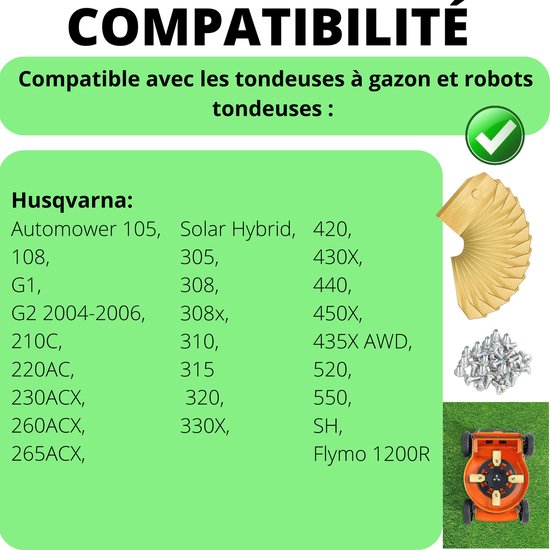 Vervangend mes geschikt voor Husqvarna Automower 105/G1/210C/265ACX/Sloar Hybrid/330X/550/SH/Flymo 1200 Rrobotgrasmaaier van HQ. — afbeelding 3