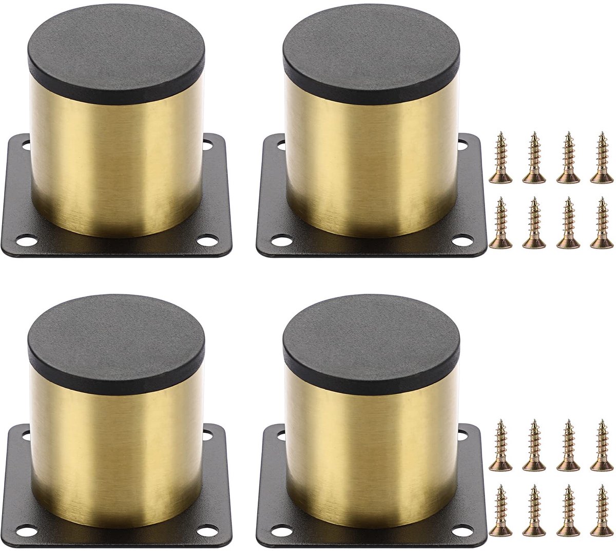 Ibenzoa® Verstelbare Gouden Ronde Meubelpoten van Roestvrij Staal voor Diverse Meubels - Set van 4