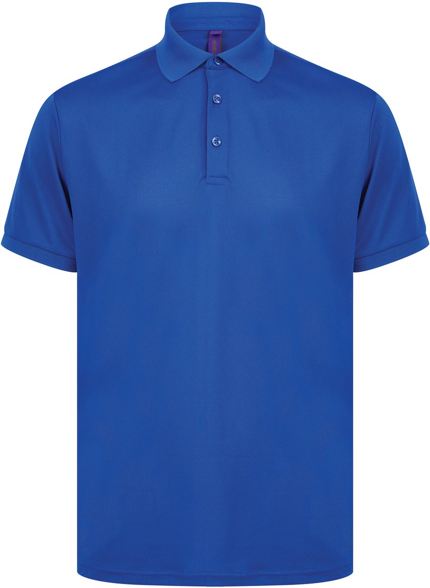 Henbury Herenpolo in gerecycleerd polyester H465 - Royal - XL