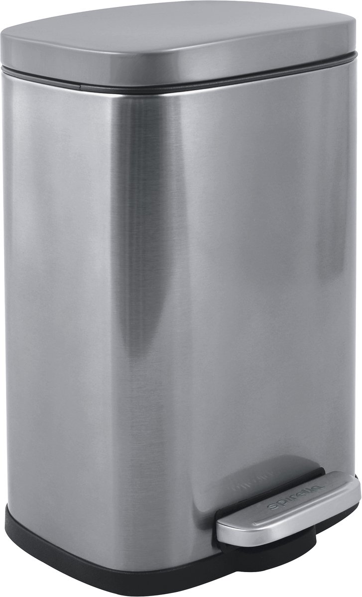 Goedkoopste Spirella Pedaalemmer Venice - zilver - 5 liter - metaal - L21 x H30 cm - soft-close - toilet/badkamer
