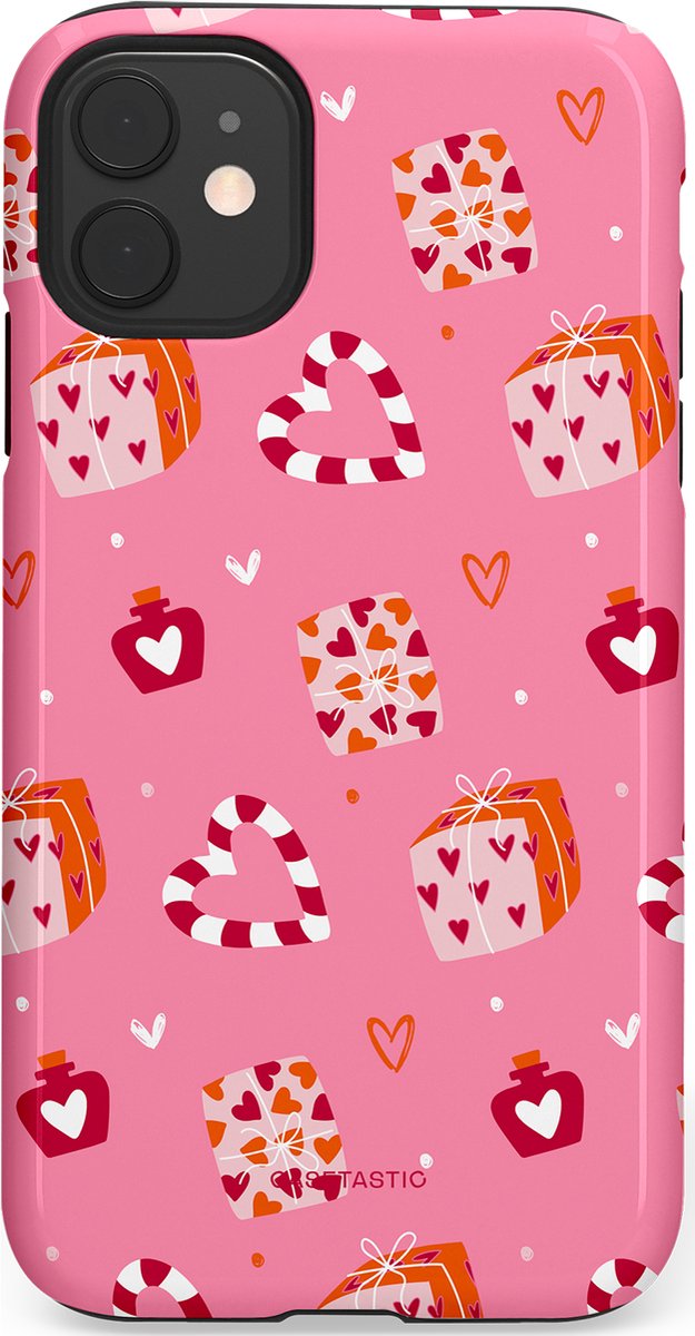 Casetastic Hoesje Geschikt voor Apple iPhone 11 - Stijlvolle Beschermende Duo-layer Case - Zoete Liefde Roze