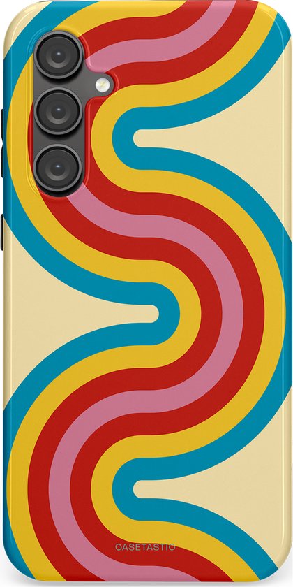 Casetastic Hoesje Geschikt voor Samsung S23 FE - Stijlvolle Beschermende Duo-layer Case - Retro kronkels