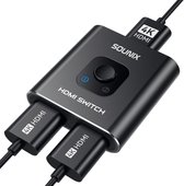Sounix Bi-Directional HDMI Switch - 4k@60Hz - HDMI Switch 2 Poorts - 2 In 1 Uit / 1 in 2 uit - Aluminium - Zwart