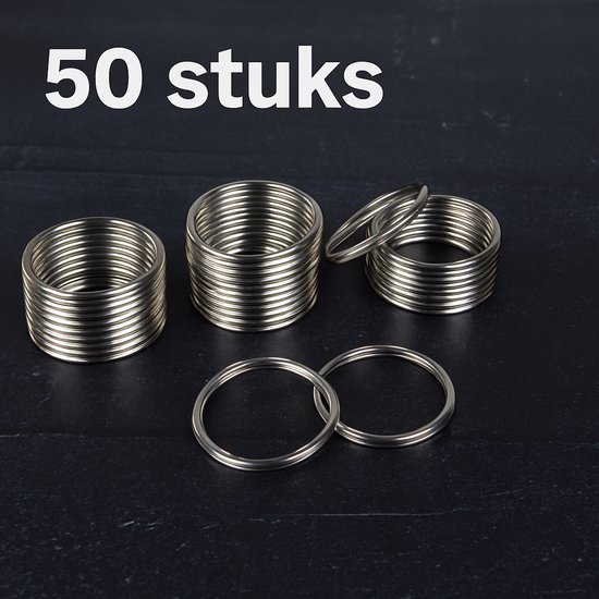 Porte - clés - 30 mm - Bagues - Porte - clés Bagues - 20 pièces - Argent