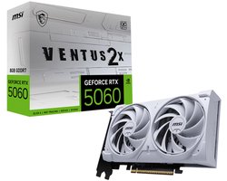 MSI NVIDIA GeForce RTX 5060 8G VENTUS 2X OC WHITE - Videokaart - 8GB - GDDR7 - PCIe 5.0 - 1x HDMI 2.1 - 3x DisplayPort 2.1