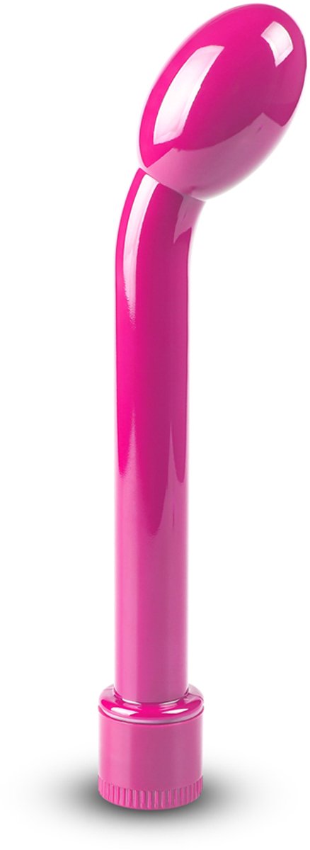 Roze G-Spot Vibrator met Gebogen Top – Gladde Mini Vibrator met Draaiknop – Gericht op Inwendige Stimulatie
