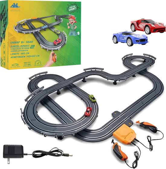 CosmoToys Elektrische Racebaan - Auto Speelgoed - voor Kinderen - Autobaan Speelgoed - Kinderspeelgoed - 5,6M Lang