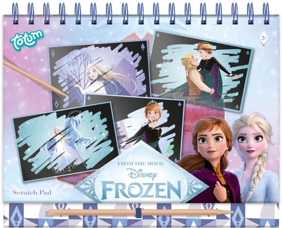 Disney Frozen Totum vakantie doeboek kraskaarten sticker en kleurboek speelgoed meisjes - knutselen scratch art met prinsessen Elsa en Anna A5 - 25 delig