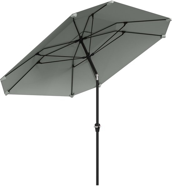 Outsunny Sonnenschirm Polyester, Aluminium Dunkelgrau