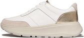 FitFlop F - Baskets pour femmes Mode à plateforme en cuir/daim/métallisé BLANC - Taille 39