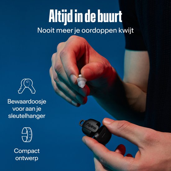 Altijd in de buurt, nooit meer je oordoppen kwijt.