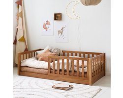 Petite Amélie Vloerbed Nid – Peuterbed 70×140 cm – Montessori bed – Walnoot