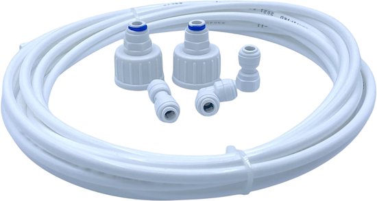 Fixem® Sterke amerikaanse koelkast waterslang set geschikt voor universeel 5M - 1/4 slang en connectoren Amerikaanse type koelkast 1/4 - extra brede wartel - 1 Set