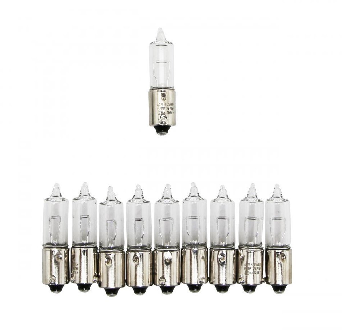 Lot 10 ampoule Flosser pour auto moto 12V 21W blanche BAY9S / 6021 Neuf