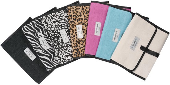 JoJosh Amsterdam - Verschoningsmatje Voor Onderweg - Draagbaar Verschoonmatje - Luieretui - Perfect Kraamcadeau - Veel Ruimte & Waterbestendig - 29x55 - Panter