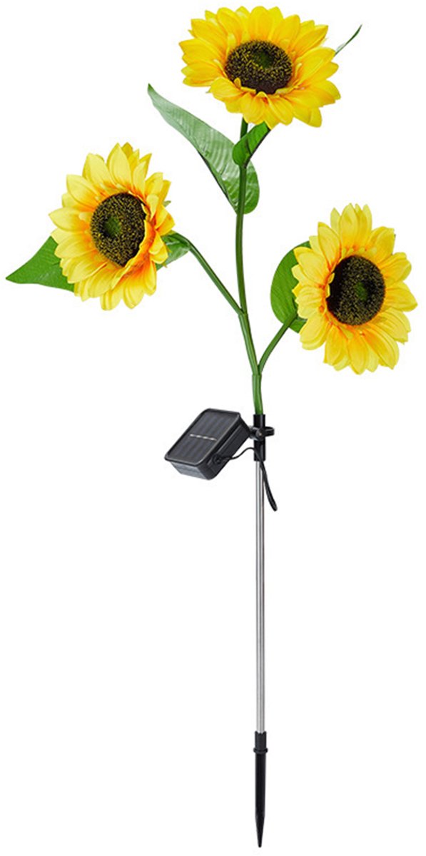 Solar - Sunflower - Zonnebloem - tuinverlichting - tuinprikker - tuinfakkel - tuindecoratie - zonne-energie - bloem - buitenverlichting - buitendecoratie - zonnepaneel