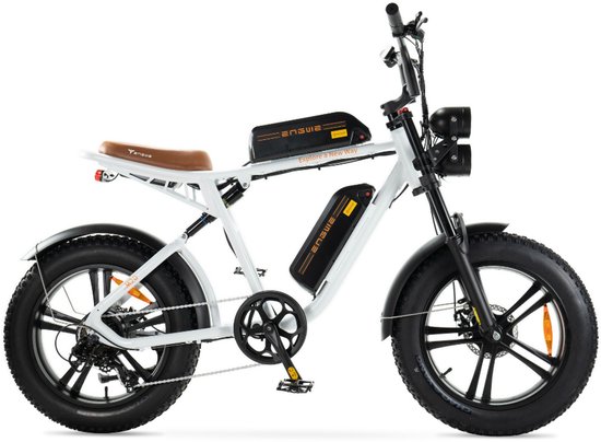 ENGWE M20 (26Ah) Elektrische Fatbike - Dubbele Accu - 20 Inch - 250W Motor - 7 Versnellingen - 150 km Actieradius - Mechanische Schijfremmen - Wit