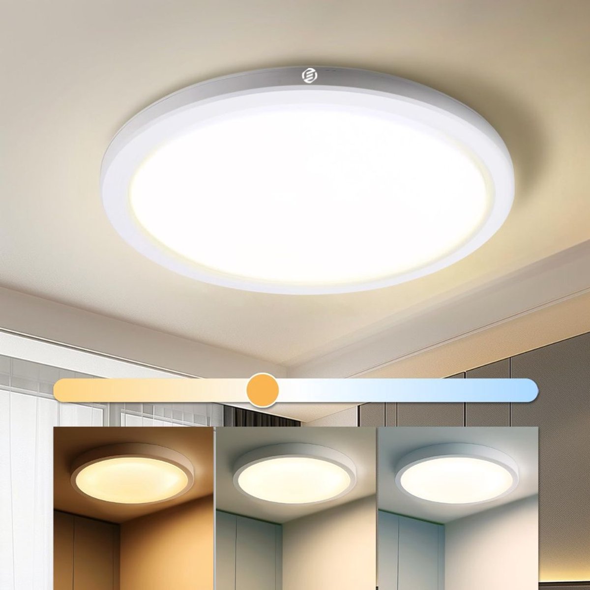 Equivera Badkamerlamp - Plafoniere Badkamer - Badkamer Lamp Plafond Wit
