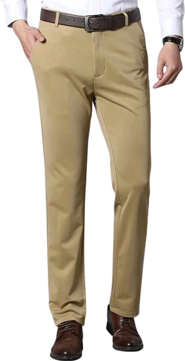 Nivard Pantalon Heren Chino Golfbroek Nette Broek Elastische Tailleband Volwassenen Creme