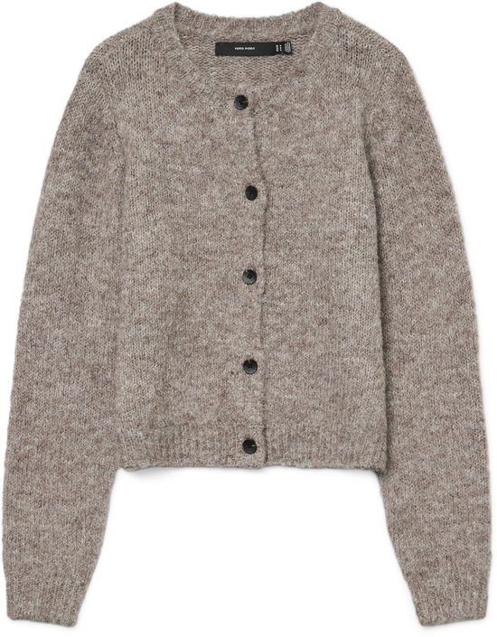 Foto: Vero moda vest vmnovah ls o neck button cardi ga n 10320496 brown lentil melange dames maat l