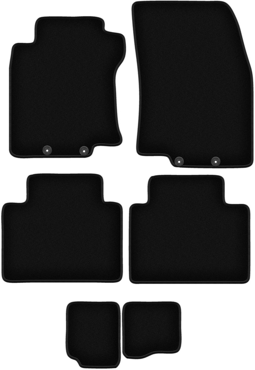 BASIC zwarte veloursmatten voor: Nissan X-Trail III T32 7-zits (2014-2017)