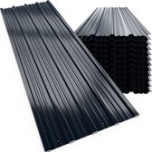 12 Tôles Profilées Trapézoïdales KESSER - Acier Galvanisé 0,25mm - 129x45cm - Pour Toit Abri Jardin
