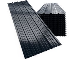 Gardebruk Dakplaten - Metaal 12 Stuks 129 x 46cm - Antraciet