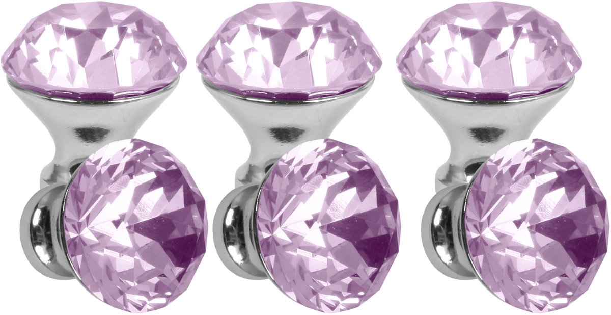 Domino® Meubelknop CRYSTAL A30mm M6 – ROZE - 6 stuk - Hoge Kwaliteit Kastknop Deurknop - Deurknoppen voor kasten - Deurknopjes Meubelknoppen - Keukenkast Grepen - Ladeknop - Ladegreep - Kastgrepen