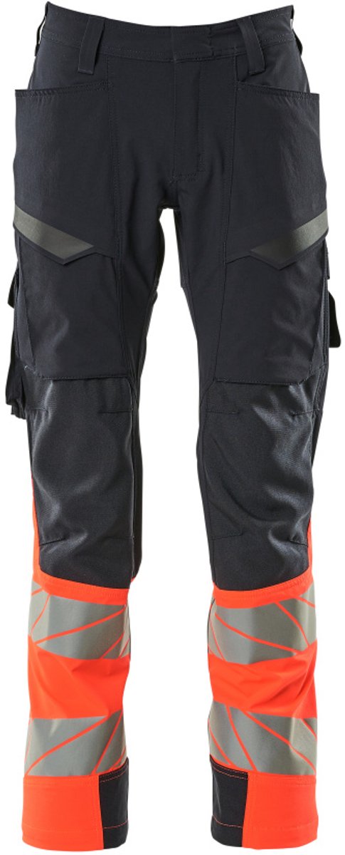 Mascot Accelerate Safe Broek met dijbeenzakken 19379-510 - donkermarine/hi-vis rood - C47 - 90