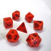 7-delige Polydice / dobbelstenen Set voor Dungeons & Dragons |Oranje met Zwart