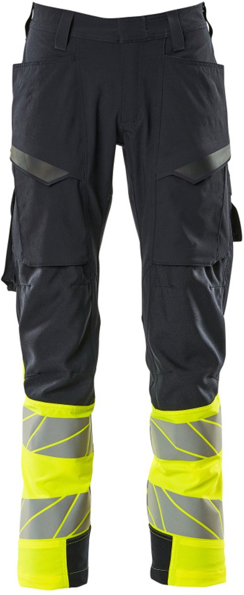 Mascot Accelerate Safe Broek met dijbeenzakken 19379-510 - donkermarine/hi-vis geel - C66 - 82