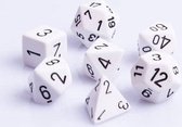 Polydice 7 Dobbelstenenset Wit met Zwart