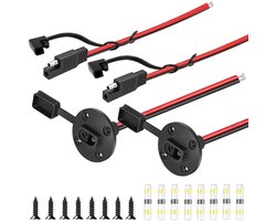 - Power Socket Sidewall Port Weerbestendige Solar Quick Connect Flush Mount Plug Adapter 10AWG Verlengkabel voor zonnepaneel RV motorfiets generator batterijlader.